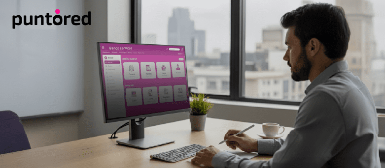 Concepto visual de banca digital y alianzas fintech — Banking as a Service