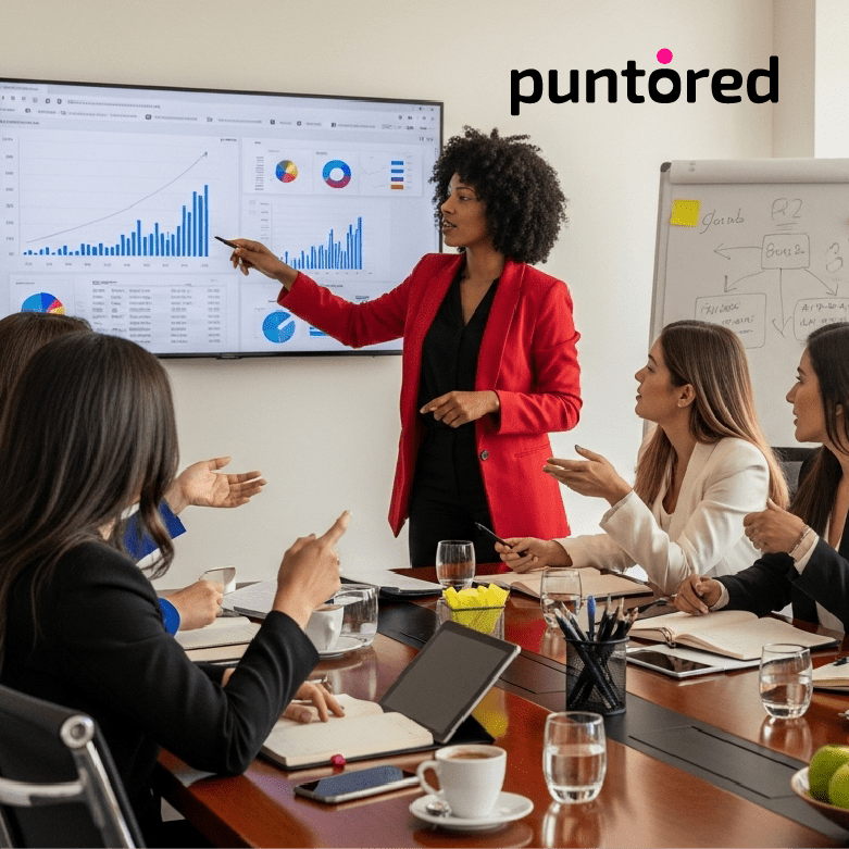 Equipo diverso de Mujeres Fintech liderando proyectos financieros en Latinoamérica