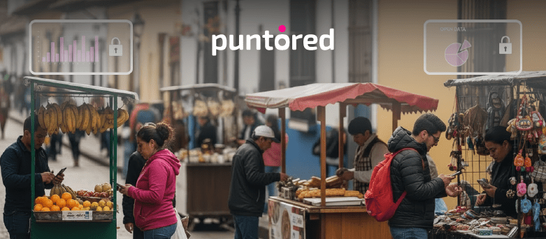 Mercado callejero en Colombia con gráficos sobre datos abiertos: Open Data en Colombia y Plan Nacional de Desarrollo