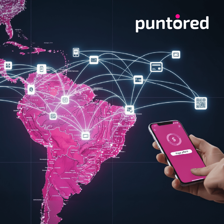 Mapa digital de Fintech en Latinoamérica conectando servicios de bancos digitales y pagos digitales destacando la inclusión financiera.