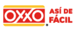Logotipo de OXXO con el texto "Así de Fácil" a la derecha.